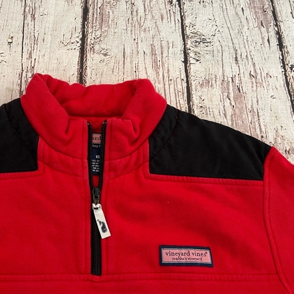 Vineyard Vines Martha's Vineyard Red Pullover Jumper 1/4 Zip Up Sweatshirt - Picture 5 of 6